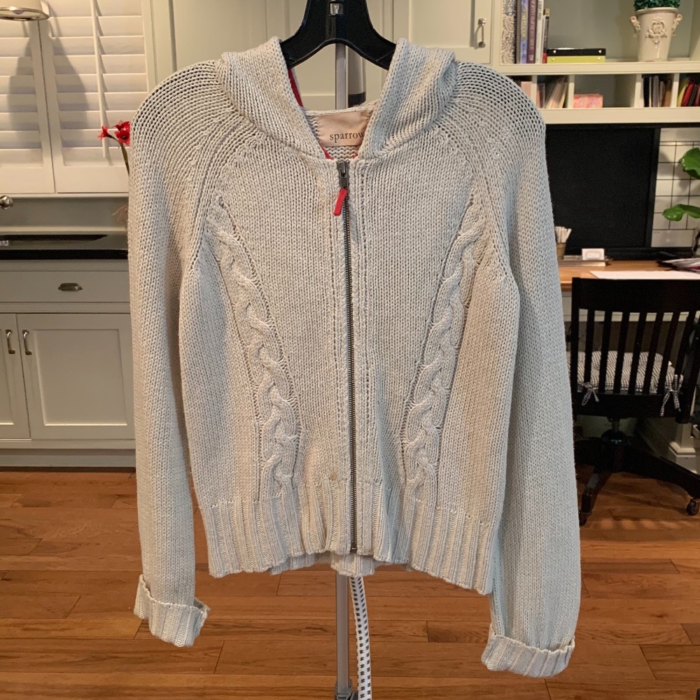 Anthropologie Sparrow Knitted Cardigan Hoodie with Zipper